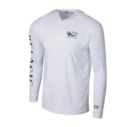 Pelagic Gear Long Sleeve Fishing Shirt Men Uv Clothing Hooded Coat Sun Protection Breathable Anti Mosquito fishing shirts